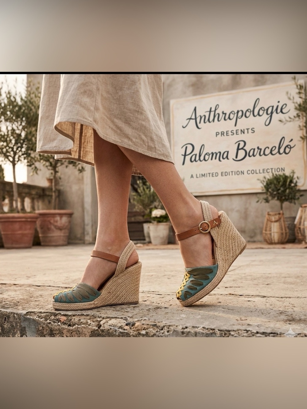 Authentic Antropologie Paloma Barcelo
designer espadrilles wedge sandals 8.5
